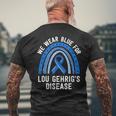 We Wear Blue Lou Gehrig's Disease Awareness Als Family Men's T-shirt Back Print Gifts for Old Men