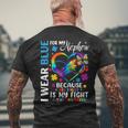 I Wear Blue For My Nephew Autism Awareness Month Uncle Aunt Men's T-shirt Back Print Gifts for Old Men