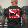 Wear A Wetsuit Make The Shark Chew Scuba Diving & Diver Men's T-shirt Back Print Gifts for Old Men