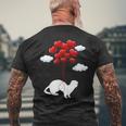 Weasel Heart Balloon Weasel Lover Valentine's Day Men's T-shirt Back Print Gifts for Old Men