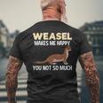 Weasel Makes Happy Animal Weasels Lover Men's T-shirt Back Print Gifts for Old Men