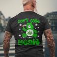 Weed Bear Herb Bear Don't Care Bear Marijuana Cannabis Men's T-shirt Back Print Gifts for Old Men