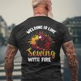 Welding Is Like Sewing With Fire Welder Men's T-shirt Back Print Gifts for Old Men