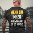 Wenn Ein Ein Imker Rennt Solltest Du Auch Bienenzüchter T-Shirt mit Rückendruck Geschenke für alte Männer