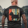 West Highland Terrier Westie Retro Vintage Men's T-shirt Back Print Gifts for Old Men