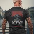 Western Cowboy Killer Cowboy Skeleton Hat And Scarf Men's T-shirt Back Print Gifts for Old Men
