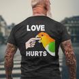 White Bellied Caique Parrot Love Hurts Men's T-shirt Back Print Gifts for Old Men