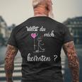 - Willst Du Mich Heiraten Wedding Proposal T-Shirt mit Rückendruck Geschenke für alte Männer