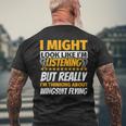 Wingsuit Flying Look Like I‘M Listening Men's T-shirt Back Print Gifts for Old Men