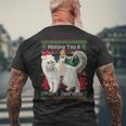 Wishing You A Merry Swiftmas Ugly Christmas Sweater Big Cat Mens Back Print T-shirt Gifts for Old Men