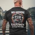 Wo Andere Rausrennen Wir Rein Feuerwehr T-Shirt mit Rückendruck Geschenke für alte Männer