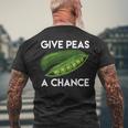 World PeasPeace Give Peas A ChanceEarth Day Men's T-shirt Back Print Gifts for Old Men