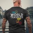 World Traveler Passport Stamp For And Women Men's T-shirt Back Print Gifts for Old Men