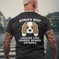 World's Best Cavalier King Charles Spaniel Grandpa Men's T-shirt Back Print Gifts for Old Men