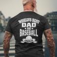 World's Best Dad And Baseball Coach Game FamilyMens Back Print T-shirt Gifts for Old Men