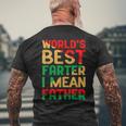 Worlds Best Farter I Mean Father Fathers Day Black Dad Men's T-shirt Back Print Gifts for Old Men