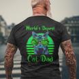 World's Dopest Cat Dad Cat Dad Weed Stoner Marijuana Men's T-shirt Back Print Gifts for Old Men