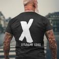 X Straight Edge Hardcore Punk Rock Band Fan Outfit Men's T-shirt Back Print Gifts for Old Men