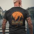Yellowstone Home Of Gray Wolf Wildlife Men's T-shirt Back Print Gifts for Old Men