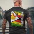 Zimbabwe Flag Vintage Distressed Zimbabwe Men's T-shirt Back Print Gifts for Old Men