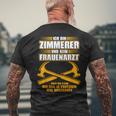 Zimmererer Und Kein Gynatzt Carpenter's T-Shirt mit Rückendruck Geschenke für alte Männer