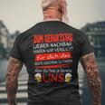 Zum Geburtstag Lieber Nachbar T-Shirt mit Rückendruck Geschenke für alte Männer