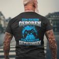 Zum Zocken Geboren Zum Arbeiten Gezwungen Gamer Gezwungen T-Shirt mit Rückendruck Geschenke für alte Männer