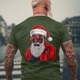African American Santa Claus Family Christmas Black Men's T-shirt Back Print Gifts for Old Men