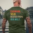 Bester Papa Der Welt Husband Hero Father's Day Christmas T-Shirt mit Rückendruck Geschenke für alte Männer