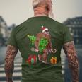 Bigfoot Santa Christmas Tree Lights Xmas Sasquatch Men's T-shirt Back Print Gifts for Old Men
