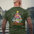 All Booked For Christmas Tree Books Librarian Bookworm Men's T-shirt Back Print Gifts for Old Men