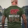 Brother Bear Red Buffalo Plaid Matching Family Christmas Men's T-shirt Back Print Gifts for Old Men