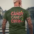 Candy Cane Crew Christmas Candy Lover Xmas Pajamas Men's T-shirt Back Print Gifts for Old Men