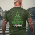 Cannabis Christmas Tree Xmas Smoking Weed Marijuana Men's T-shirt Back Print Gifts for Old Men