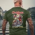 Christmas Behind Bars Santa Motorcycle Men's T-shirt Back Print Gifts for Old Men