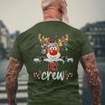 Christmas Er Crew Red Plaid Reindeer Lights Xmas Holiday Men's T-shirt Back Print Gifts for Old Men