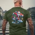 Christmas Football Santa Playing Football Men's T-shirt Back Print Gifts for Old Men