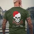 Christmas Skull Hairdresser Hair Stylist Santa Barber Men's T-shirt Back Print Gifts for Old Men