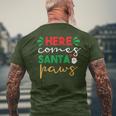 Here Comes Santa Paws Christmas Pajama X-Mas Dog Lover Puppy Men's T-shirt Back Print Gifts for Old Men