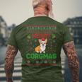 Corgi Christmas Sweater Cool Merry Corgmas Xmas Men's T-shirt Back Print Gifts for Old Men
