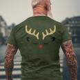 Cute Christmas Reindeer Red Nose Girls HolidayMen's T-shirt Back Print Gifts for Old Men