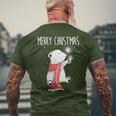Cute Polar Bear Scarf Merry Christmas Xmas Holidays Men's T-shirt Back Print Gifts for Old Men