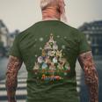 Cute Rabbit Bunny Christmas Tree Pet Rabbit Lover Christmas Men's T-shirt Back Print Gifts for Old Men