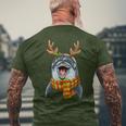 Dolphin Reindeer Christmas Xmas Animal Dolphin Lover Men's T-shirt Back Print Gifts for Old Men