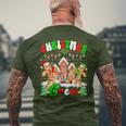 Family Christmas Crew Cookie Gingerbread Xmas Lights Men's T-shirt Back Print Gifts for Old Men