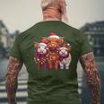 Christmas Cows Wearing Xmas Hat Light Cows Lover Farm Men's T-shirt Back Print Gifts for Old Men