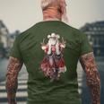 Christmas Western Cowboy Santa Claus And Candy Cane Men's T-shirt Back Print Gifts for Old Men