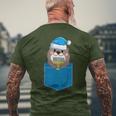 Jewish Otter Santa Menorah In Pocket Hanukkah Pajamas Men's T-shirt Back Print Gifts for Old Men