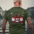 Gnome For The Holidays Buffalo Plaid 3 Gnomes Christmas Xmas Men's T-shirt Back Print Gifts for Old Men