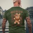 Howdy Christmas Gingerbread Retro Western Cowboy Xmas Men's T-shirt Back Print Gifts for Old Men